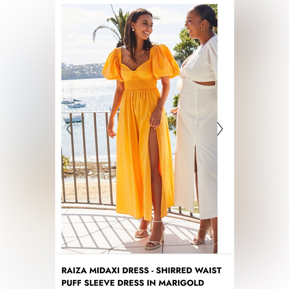 Showpo RAIZA mid maxi dress in orange - size US 6 (M)